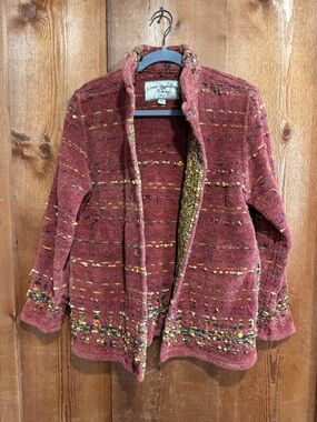 Gretel Underwood Santa Fe Handweaving Chenille Jacket Southwestern Boho XL